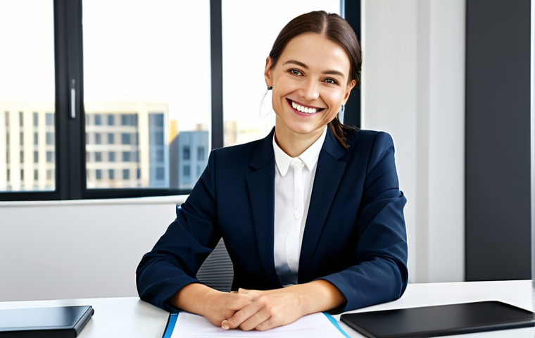 **
"A fully clothed businesswoman in a modest, professional suit sits at a modern desk in a bright, contemporary office. She is smiling gently. The scene emphasizes a calm and productive work environment. Perfect anatomy, correct proportions, well-formed hands, proper finger count, natural pose, safe for work, appropriate content, professional, modest, family-friendly, professional photography, high quality."
**