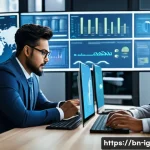 Home 19 정신건강과 관련된 데이터 보안 문제 - A professional office scene showing a diverse team of cybersecurity experts analyzing mental health ...